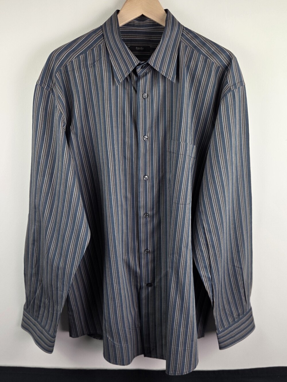 Zanella Italy Shirt Mens XXL Multicolor Long Sleeve Button Down Striped Cotton